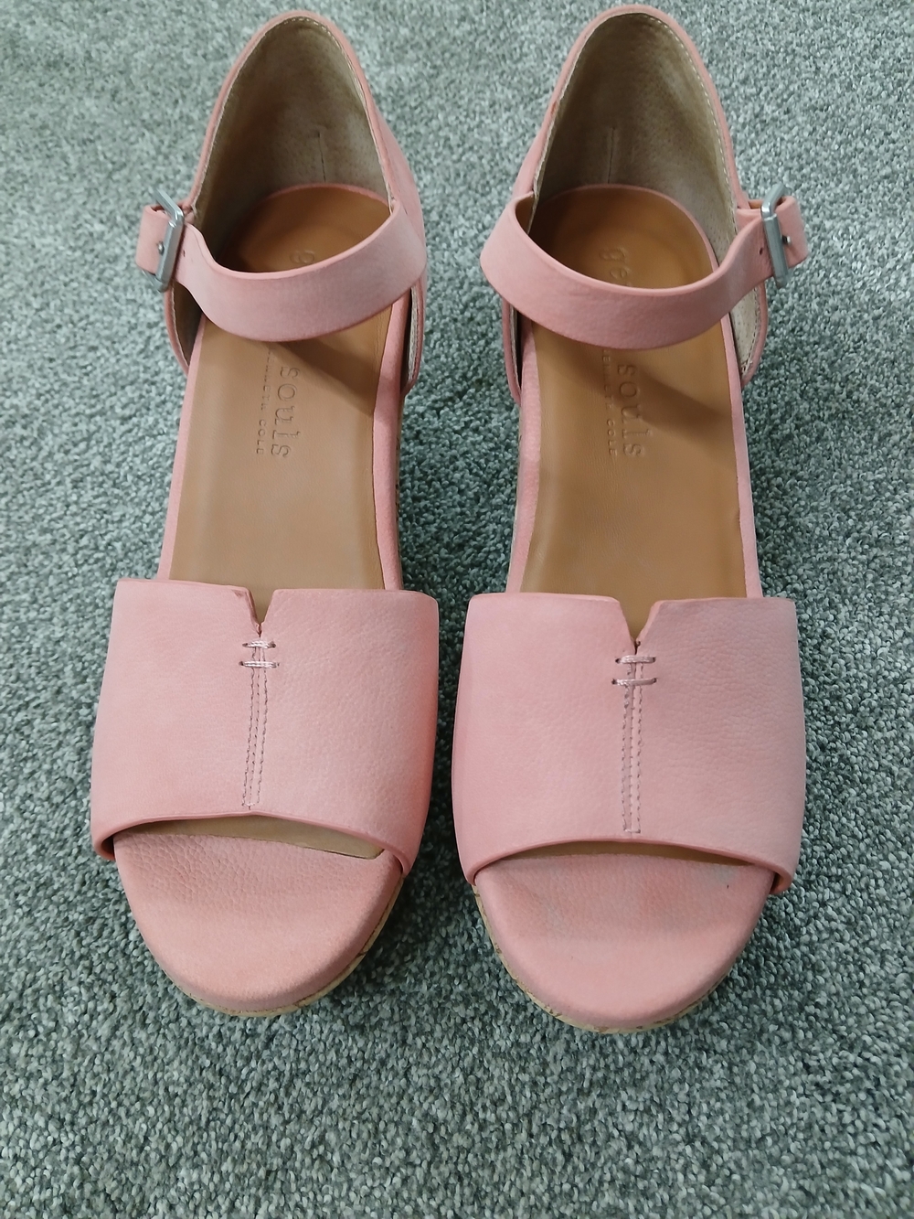 Kenneth Cole Blush Pink Open-Toe Ankle-Strap Wedges